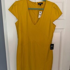 Express Golden Yellow Mini Dress